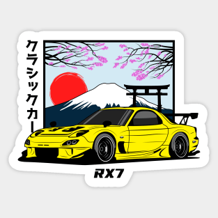 Yellow RX 7 JDM Sticker